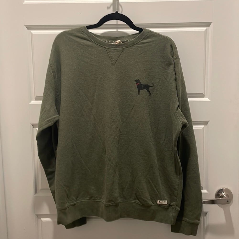 GUC The Black Dog olive green sweatshirt, size M.